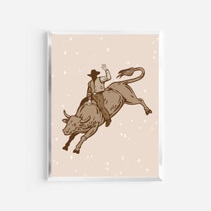 cowboy print | western cowgirl print | neutral wall art | trendy preppy decor | dorm prints | western retro country decor | country music