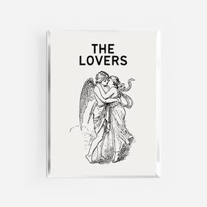 the lovers print | tarot print | music lyrics album prints | tarot decor | tarot the lovers print | trendy vintage poster | neutral art