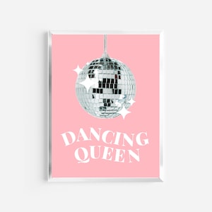 Dancing Queen Druck | 70er Musik Poster | songtexte plakat | Film Prints | Disco Wand Kunst | Dancing Queen Poster | pinke Wanddeko für Mädchen