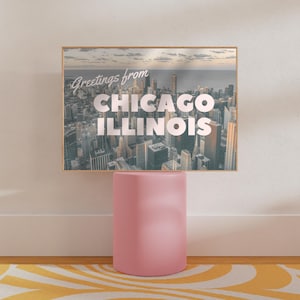 greetings from chicago poster | chicago print | chicago photography | chicago travel print | chi town gift | illinois postcard poster print