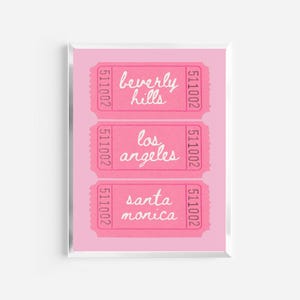 california print | beverly hills poster | los angeles wall art | cali print | trendy preppy girly print | ticket print | y2k aesthetic print