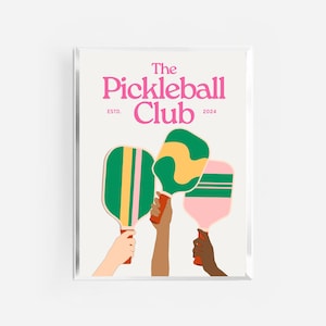 pickleball club | sports poster | retro trendy preppy aesthetic prints | pickleball poster | pickle gifts | pickleball club print | sporty