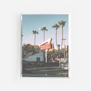 wydruk burgera in n out | wydruk podróży w Los Angeles | wydruk fotografii retro | wydruk fast foodu z wózka barowego | wydruk foodie | wystrój kuchni retro