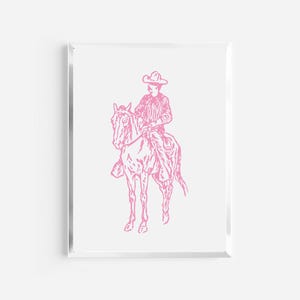 cowboy print | western wall art decor | cowgirl print | pink wall art | trendy preppy decor | dorm prints | western wall art retro country |