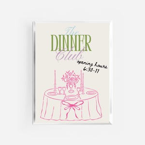 print dinerclub | retro vintage keukenkunst | keukenposter | print karrenwagen | print meisjesdiner | handgetekend keukendecor | roze kunst