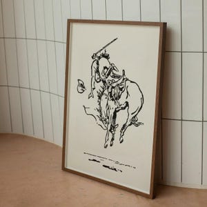 bucking bronco print | rodeo wall art | western cowboy poster | southwestern print | wild west poster | coastal cowgirl print | neutral art
