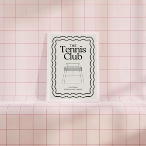 tennis club print | sporty prints | retro vintage trendy preppy aesthetic prints | tennis poster | tennis gifts | racquet club prints |