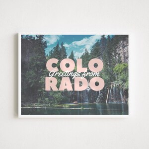 greetings from colorado print | retro photo postcard | trendy preppy art print | colorado poster | grand junction denver national park print