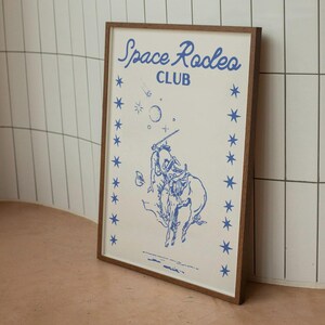 space rodeo club print | cowgirl poster | trendy cowgirl western vintage aesthetic print | cosmic cowgirl club art | western cowboy art |