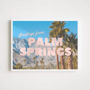 Palm Springs Druck | palm springs Poster | Palm Springs Kunstdruck | Retro Postkartenprint | Kalifornien Poster | liebe grüße aus palm springs