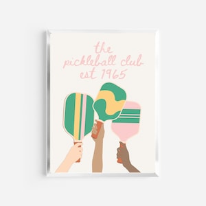 pickleball club | sports poster | retro trendy preppy aesthetic prints | pickleball poster | pickle gifts | pickleball club prints | sporty