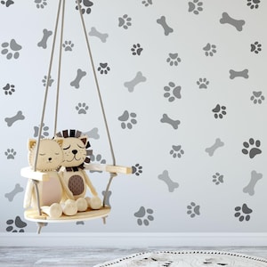 Bones and Paw Prints Removable Wallpaper