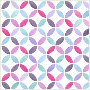 Circle Cool Colors Pattern Removable Wallpaper