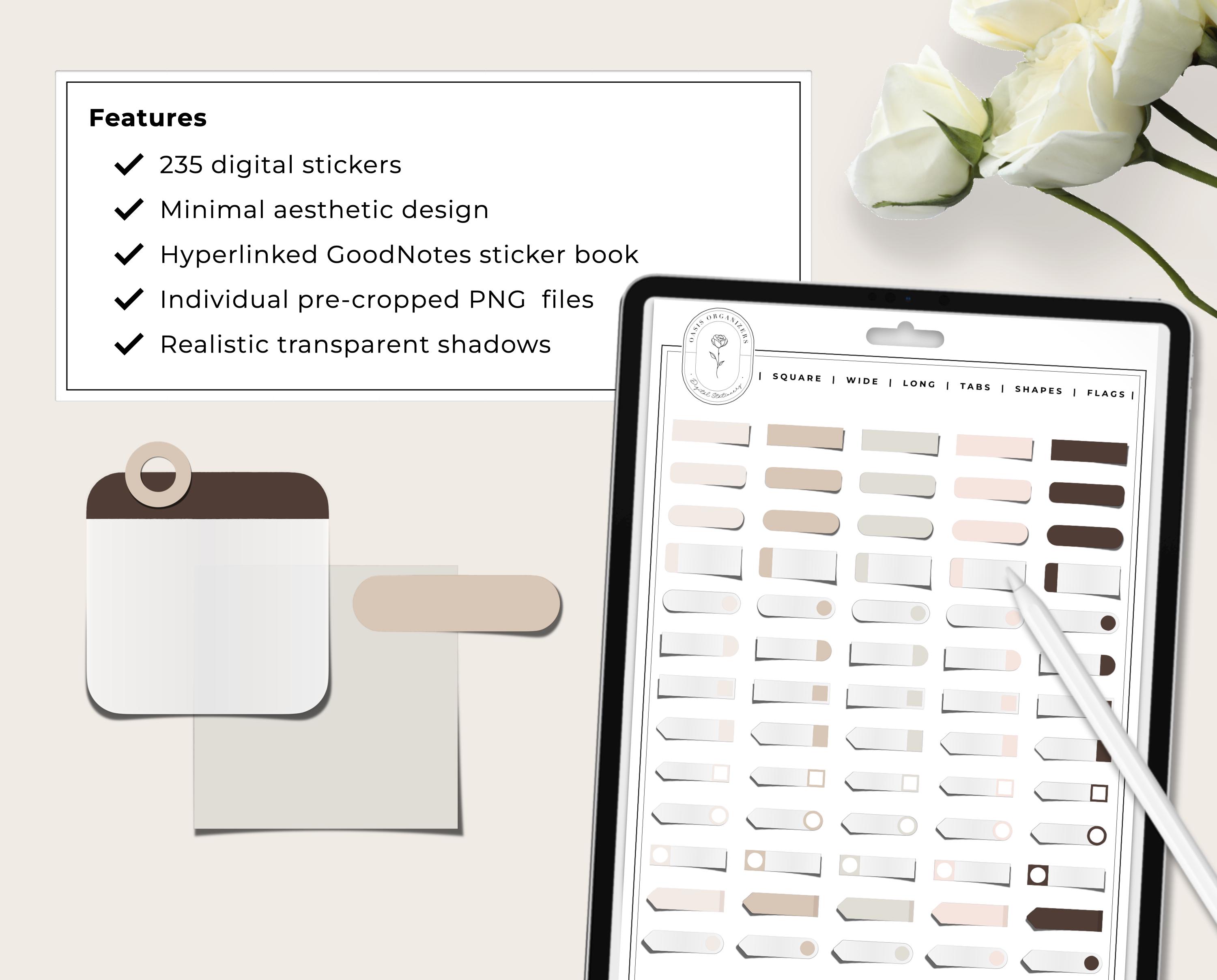 Sticky Note Cropped Image Minimalist Realistic Digital Sticky Note Stickers: Pre-cropped PNG for ...