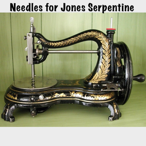 NEEDLES for Jones Hand Serpentine Sewing Machine Pack of 10 Size 80/12 Round Shank, Machine is also called Swan Neck or Cat Back