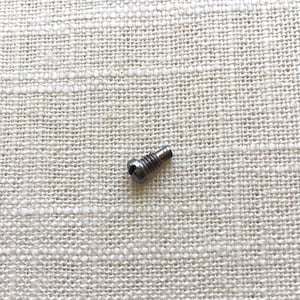 May include: A silver-coloured screw with a Phillips head.