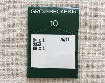 24x1 Sewing Machine Needles Groz-Beckert Pack of 10 Size 75/11 For Singer 20, 24 and other machines and many toy machines