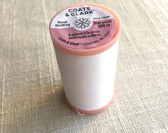 Hand Quilting Glacé Thread by Coats & Clark White 350 yards per Spool 100% Cotton works well on a Willcox Gibbs sewing machine