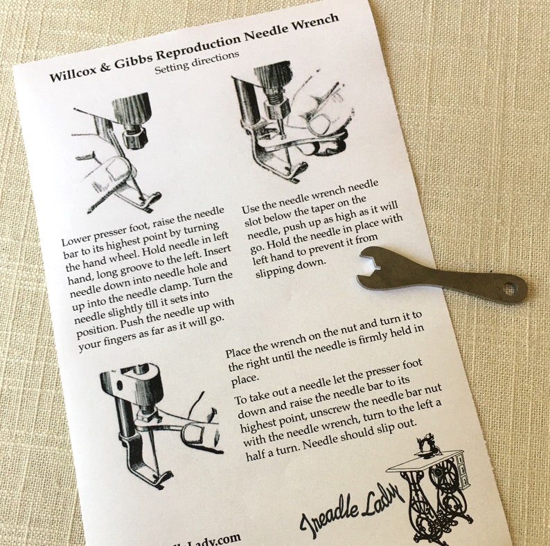 Needle Wrench for Willcox & Gibbs and Eldredge National Chain Stitch Sewing Machines, Reproduction Made of Stainless Steel image 4