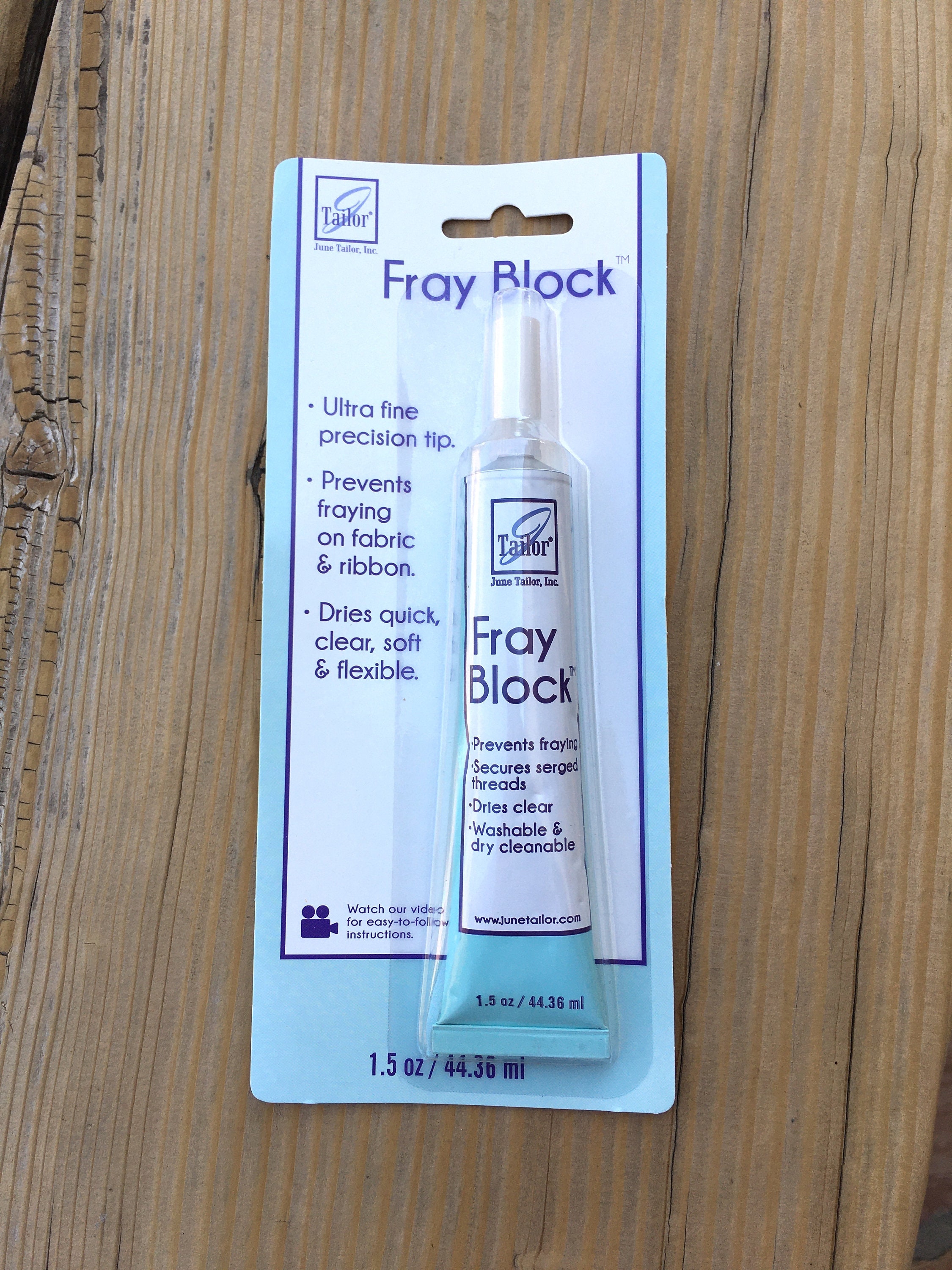 Fray Block by June Taylor Ultra Fine Tip, Prevents Fraying on Fabric and  Ribbon, Dries Clear 