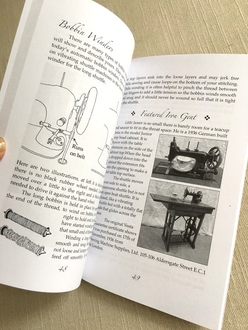 Kit of Treadle Sewing Machine Signed Book, Leather Treadle Belt, Oiler with Oil, Double End Lint Brush and Spool Pin Felts image 6