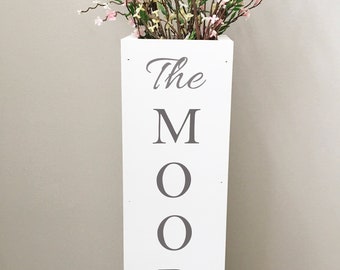 personalized floor vase, entryway decor, porch vase, home, farmhouse decor, large floor vase, housewarming gift, porch decor, wood vase