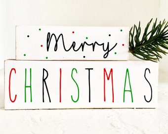 Holiday signs, Tiered tray decor, Merry Christmas, Christmas decor, Tiered tray signs, Hostess gift, Coffee bar, Teacher gift, Traditional