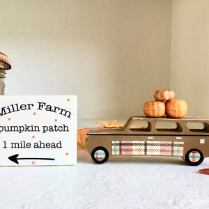Fall decorations, Wooden station wagon, Fall decor, Tiered tray, Personalized decor, Farmhouse, Wood sign