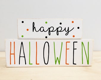 Halloween signs, Tiered tray decor, Happy Halloween, Tiered tray signs, Coffee bar, Halloween decor, wooden signs, cocoa bar, Fall decor