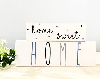 Home tiered tray sign, Home sweet home, Tiered tray decor, Tiered tray signs, Hostess gift, Coffee bar, wood sign, Farmhouse decor, home