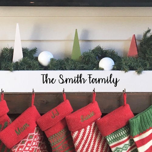 Personalized Family Stocking Holder Mantle Box Christmas Etsy