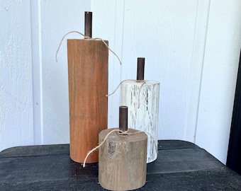 Wood pumpkins, Fall decor for front porch, Large rustic wooden pumpkins