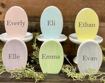 Personalized Easter egg, Easter tiered tray decor, Baby keepsake