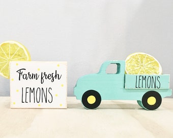 Lemon Truck & Sign: Handmade Summer Tiered Tray Decor
