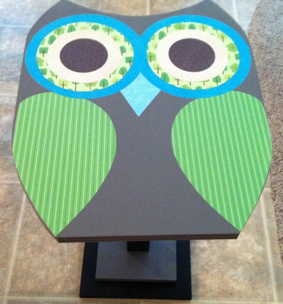 Items similar to Owl nightstand, owl decor, owl table, owl nursery