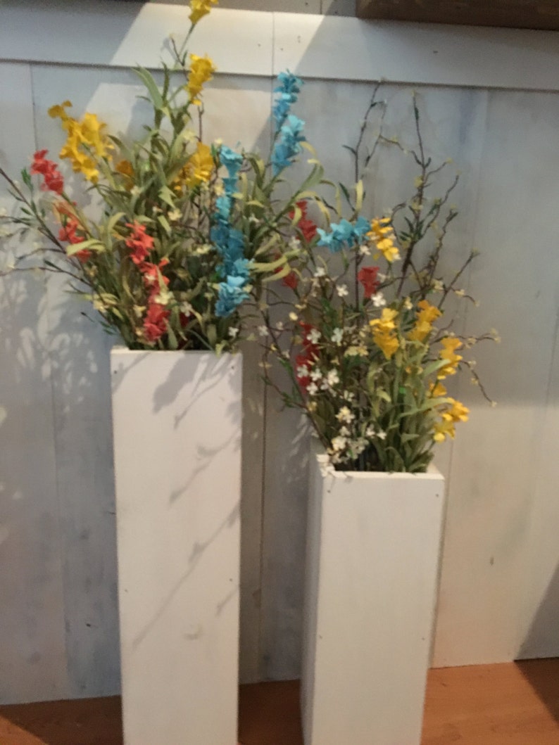 White Wooden Vases Reclaimed Wood Distressed Wood Floor Etsy