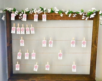 Rustic Reclaimed Wood Escort Card Holder, Wedding Seating Chart