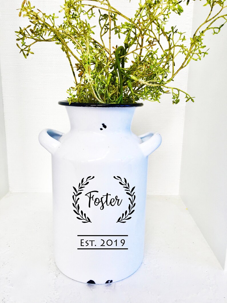 Personalized Milk Can Wedding Gift Housewarming Gift Modern Farmhouse Decor Living Room Decor Wedding Decoration Rustic Home decor