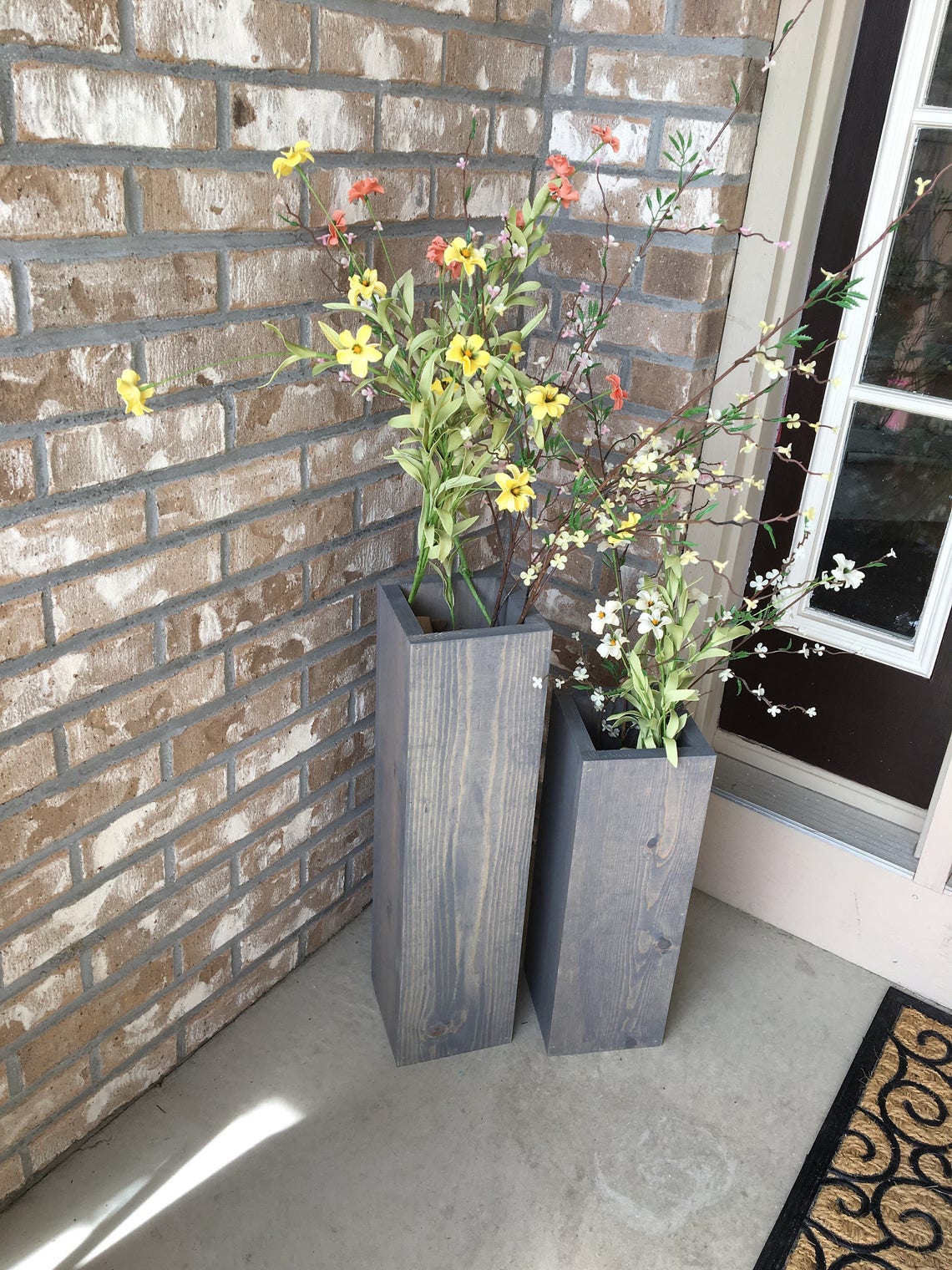 Large wooden porch vases sign reclaimed wood Etsy