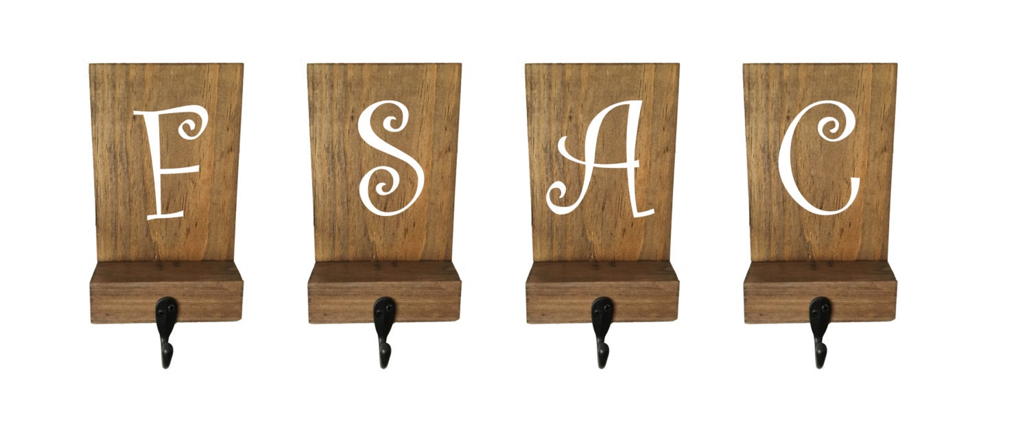 Stocking holders reclaimed wood initial mantle decor Etsy