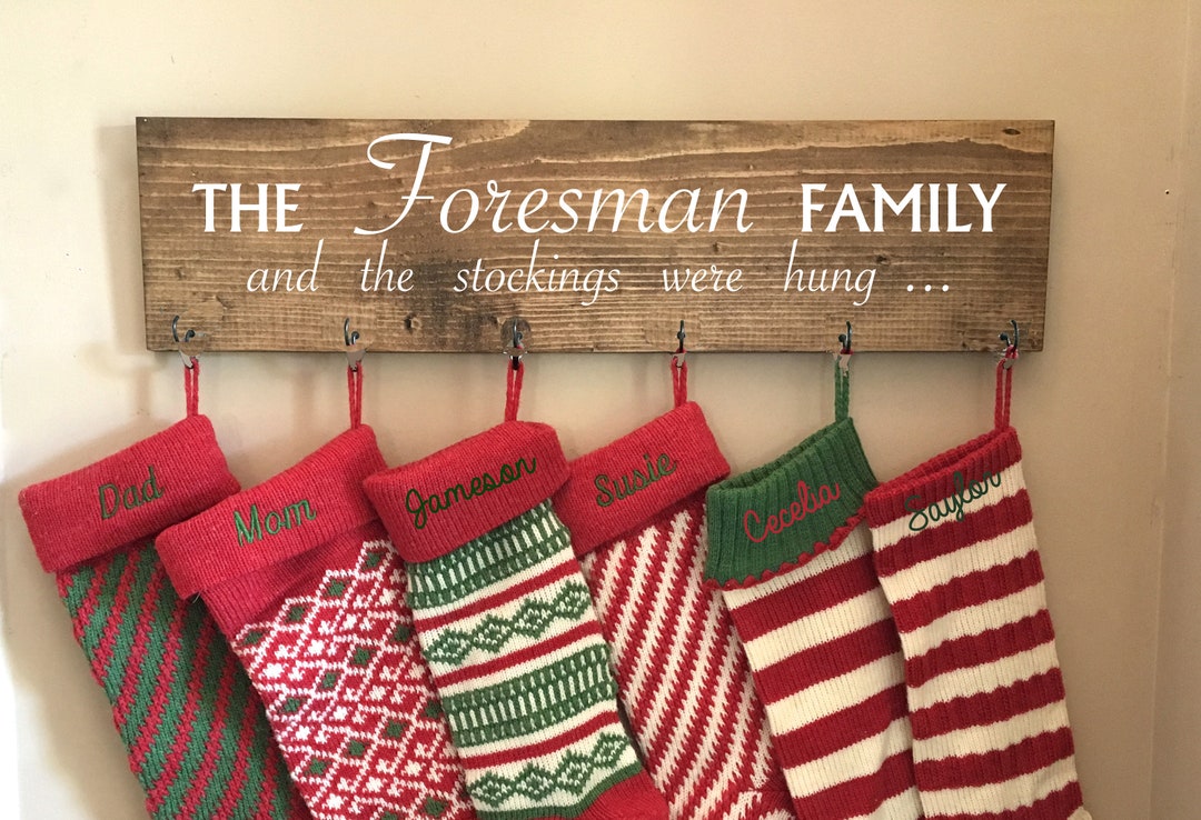 Family Stocking Holder, No Mantle, Hanging Stocking Hooks Etsy