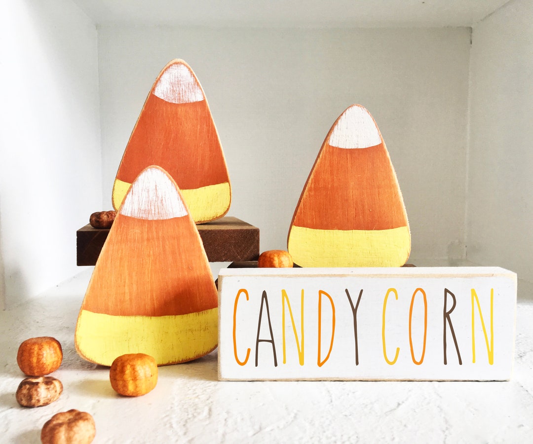 Wooden Candy Corn Set: Rustic Farmhouse Tiered Tray Decor - Etsy