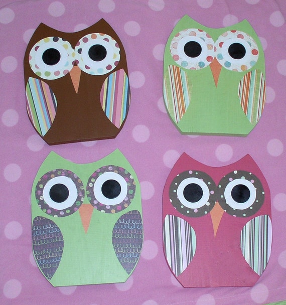 Items similar to Two Custom wooden owls, you choose the colors on Etsy