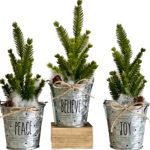 Pine trees, Set of 3 Christmas trees, Christmas decor