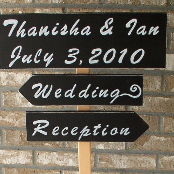 Custom Wedding Directional Signs on 4ft Stake