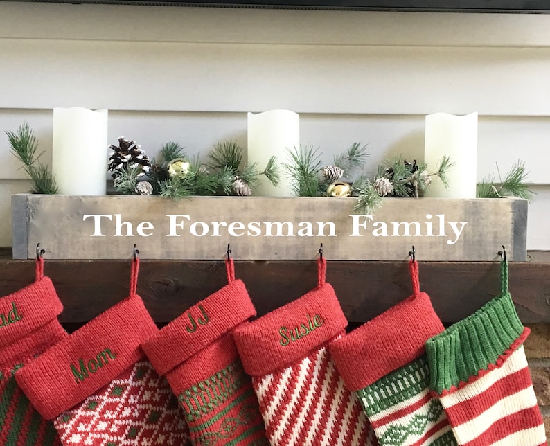 Family stocking hooks mantle stocking holder Christmas Etsy