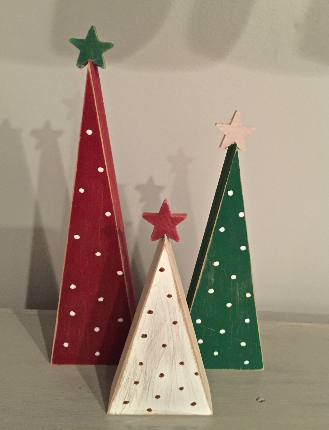 Wooden Trees Christmas Trees Set of 3 Trees Wood Christmas Etsy