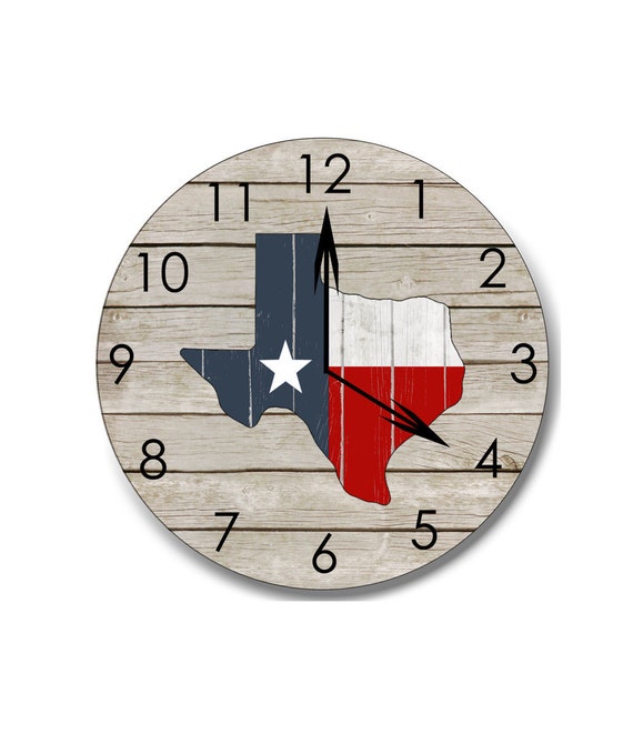 Texas Clock Wood Texas Clock Home Decor Texas Decor Rustic Etsy