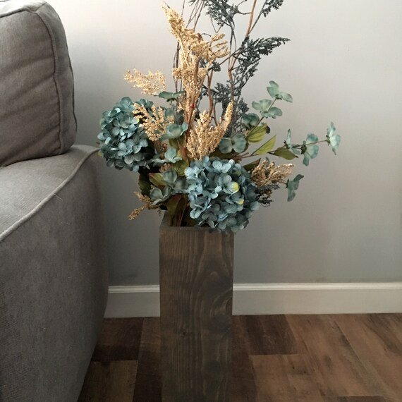 Gray Floor Vase Reclaimed Wood Rustic Vase Porch Decor Wooden Floor Vase Vase For Porch Outdoor Vase Rustic Farmhouse Decor