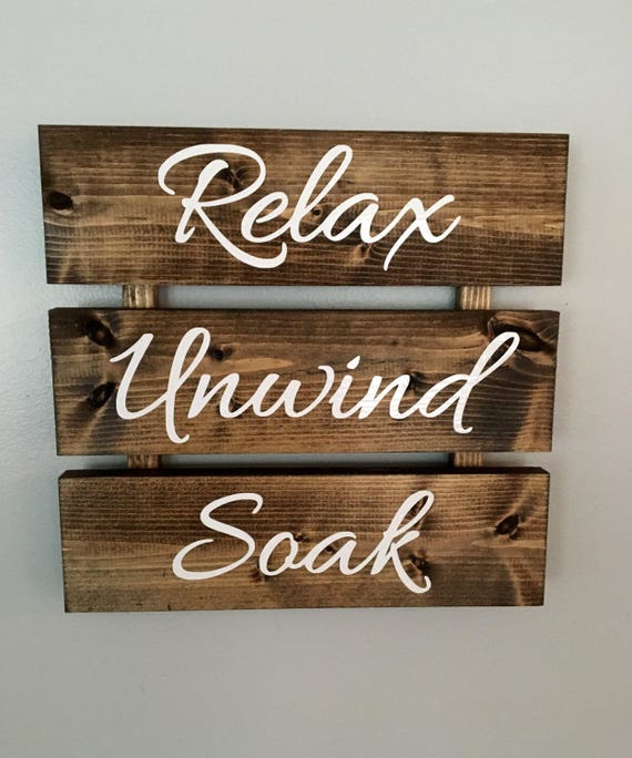 Rustic bathroom sign bathroom wall decor wooden sign spa Etsy
